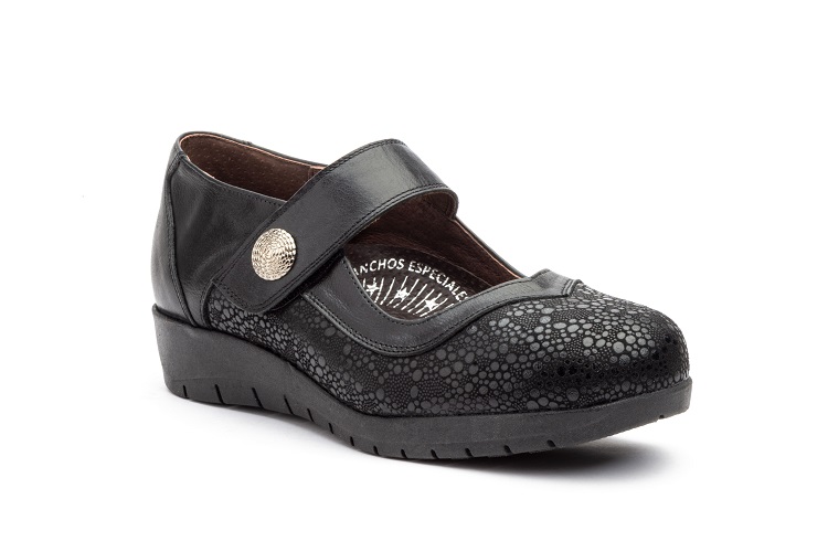 Zapatos Piel ancho especial Licra Cuña Tallas 35 a la 41