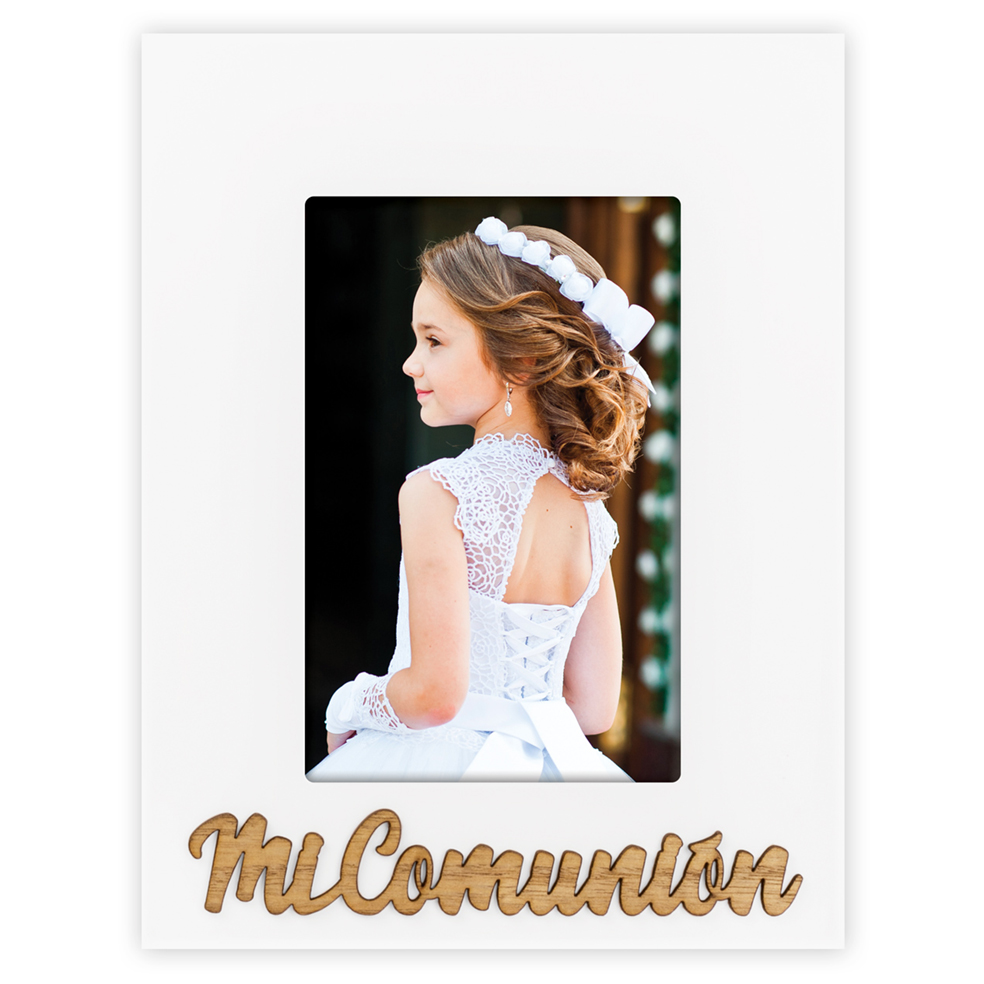 Marco Comunión Personalizado con tu foto 10x15 cm con escritura Mi Comunión en relieve