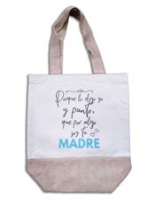 miniatura Bolso de Algodón y Yute - “Porque lo digo yo y punto, que para eso soy tu madre”
