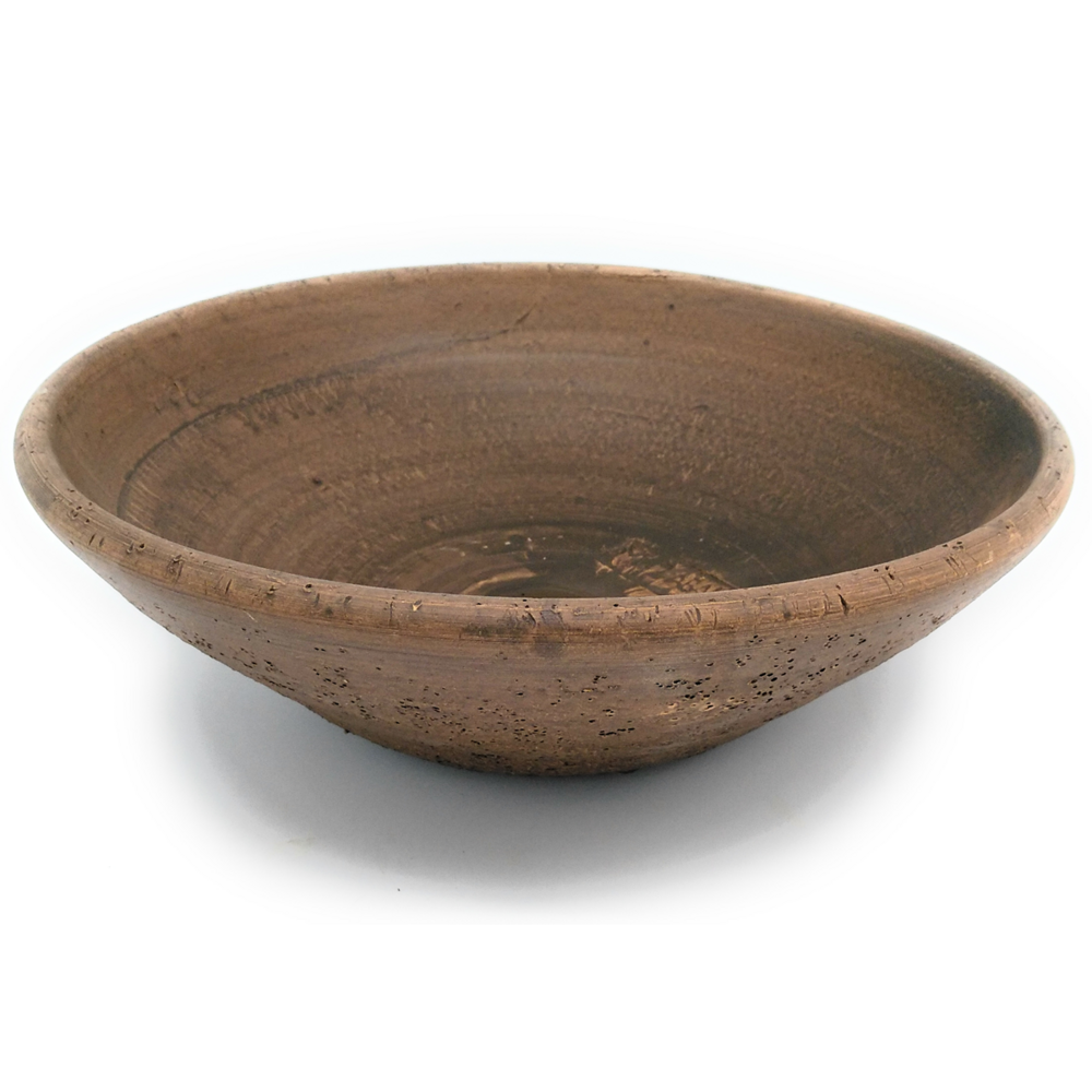 Alfarería Zabala Maceta de barro rústica cuenco llano exterior e interior