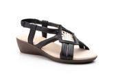 miniatura Sandalias Mujer Tubular Piel Negro Plata Planta Gel Tallas 35 a la 41