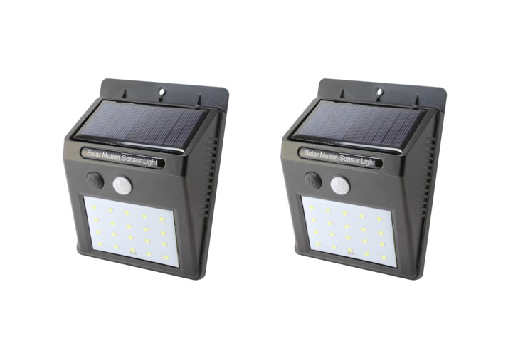 Mini aplique solar LED recargable de pared 2 uds