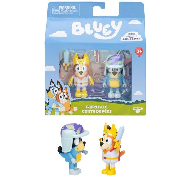 Bluey pack 2 figuras Bluey y bingo fairytale de Famosa