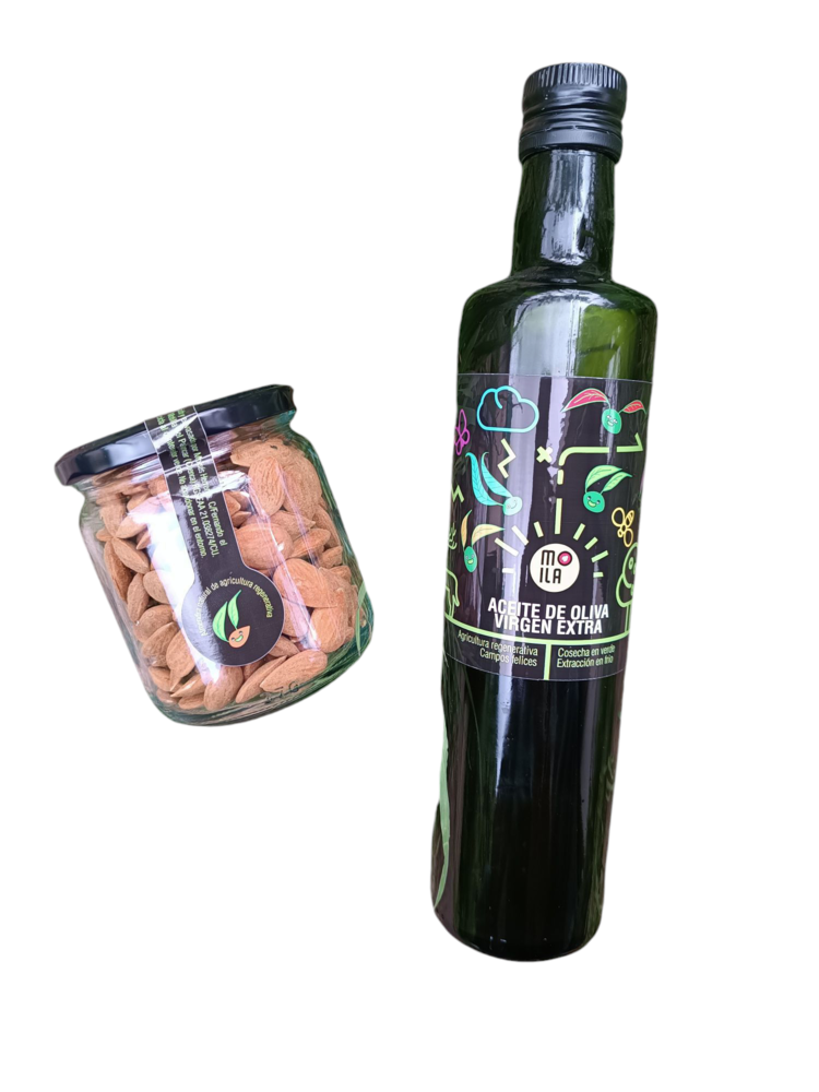 Lote Aceite de Oliva Virgen Extra 500ml y Almendras Natural 200g