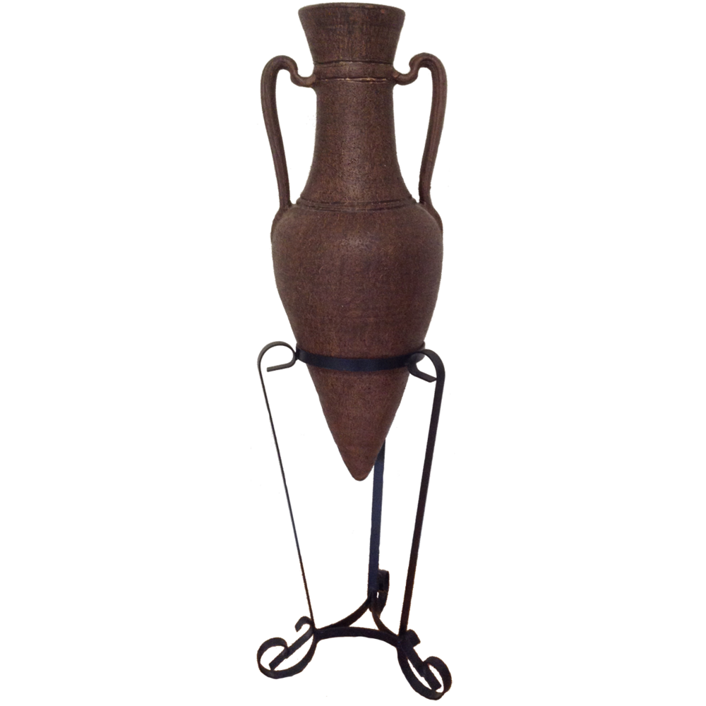 Alfarería Zabala Ánfora romana con forja de 115cm, el ánfora de 75 x 30cm