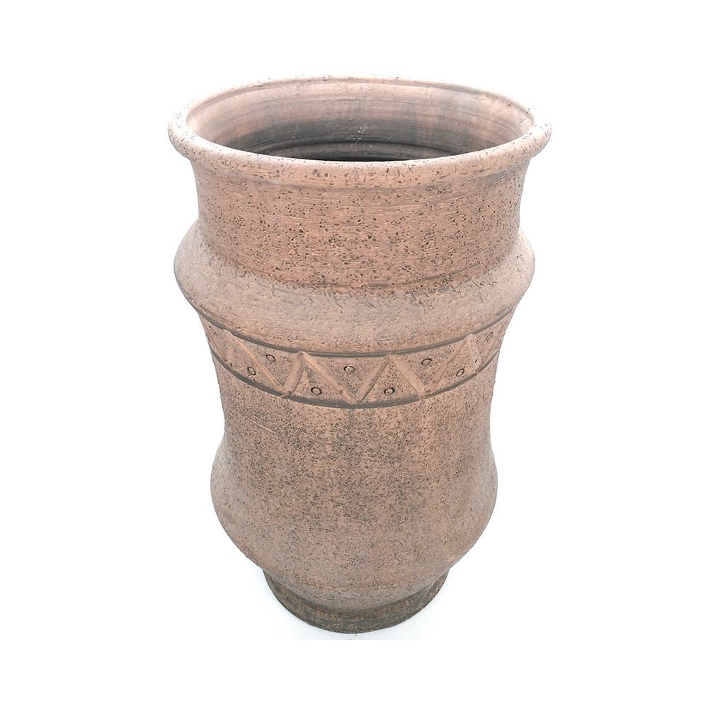 Paragüero de barro rústico hecho a mano