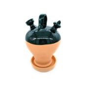 miniatura Botijo de barro natural verde antiguo hecho a mano