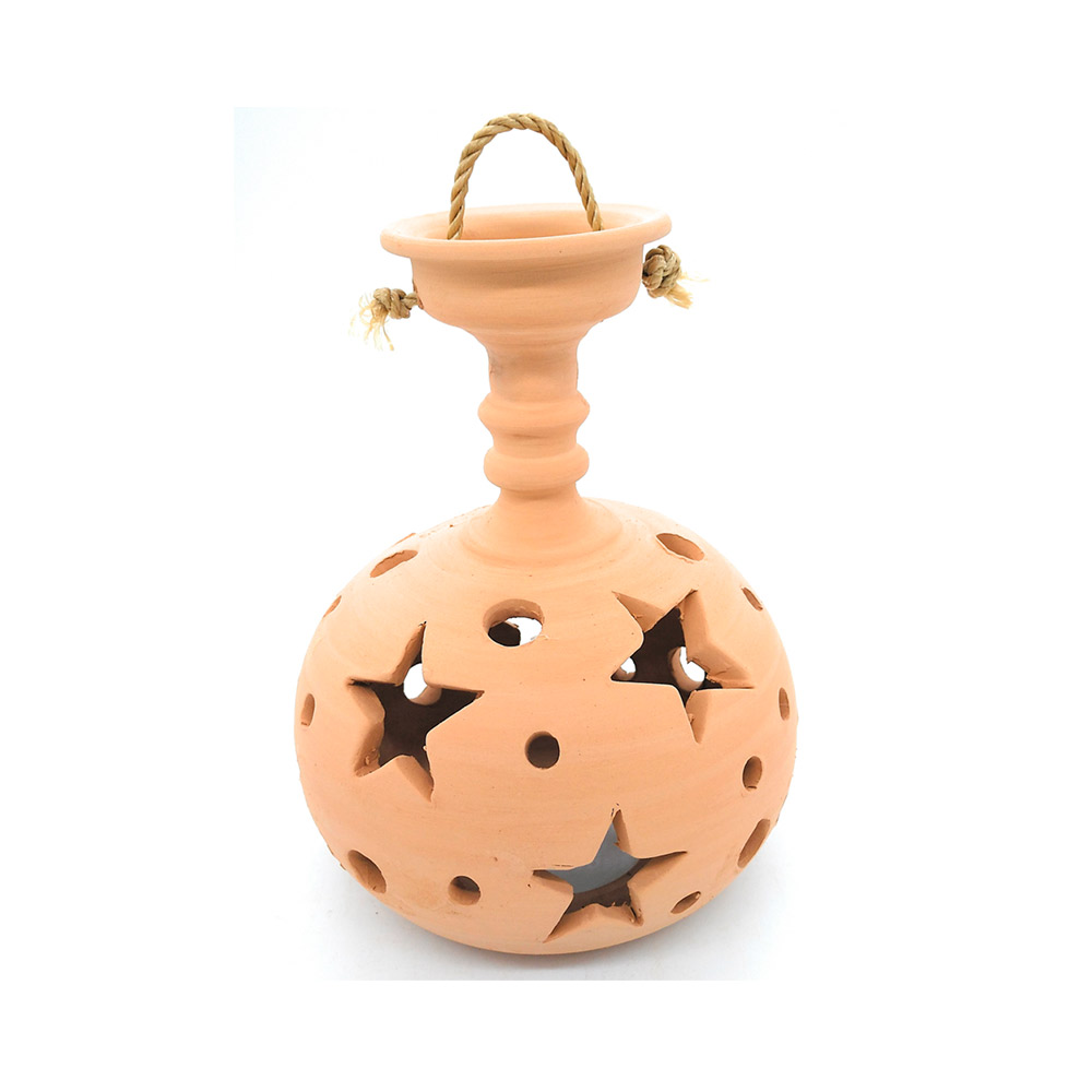 Lámpara techo de barro natural artesanal