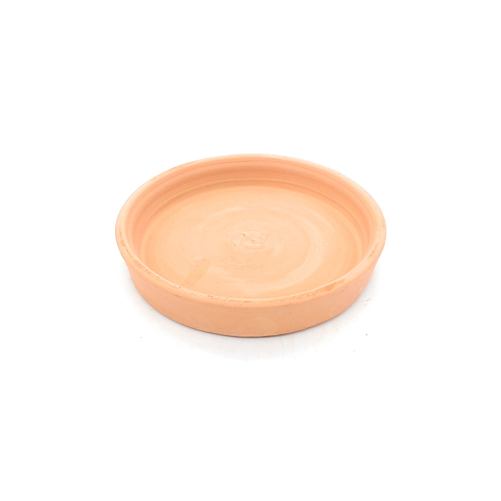 Plato cubre maceta de barro natural