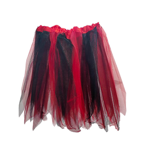Tutú Bicolor Rojo con Negro 30cm