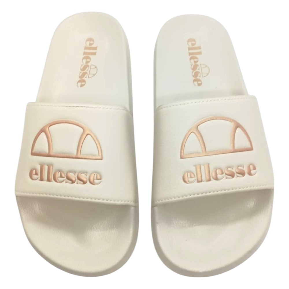 Imagen CHANCLAS ELLESSE FELLENTINI SLIDE BLANCAS OFF ROSA GOLD SGVF0742-649 FLIP FLOP