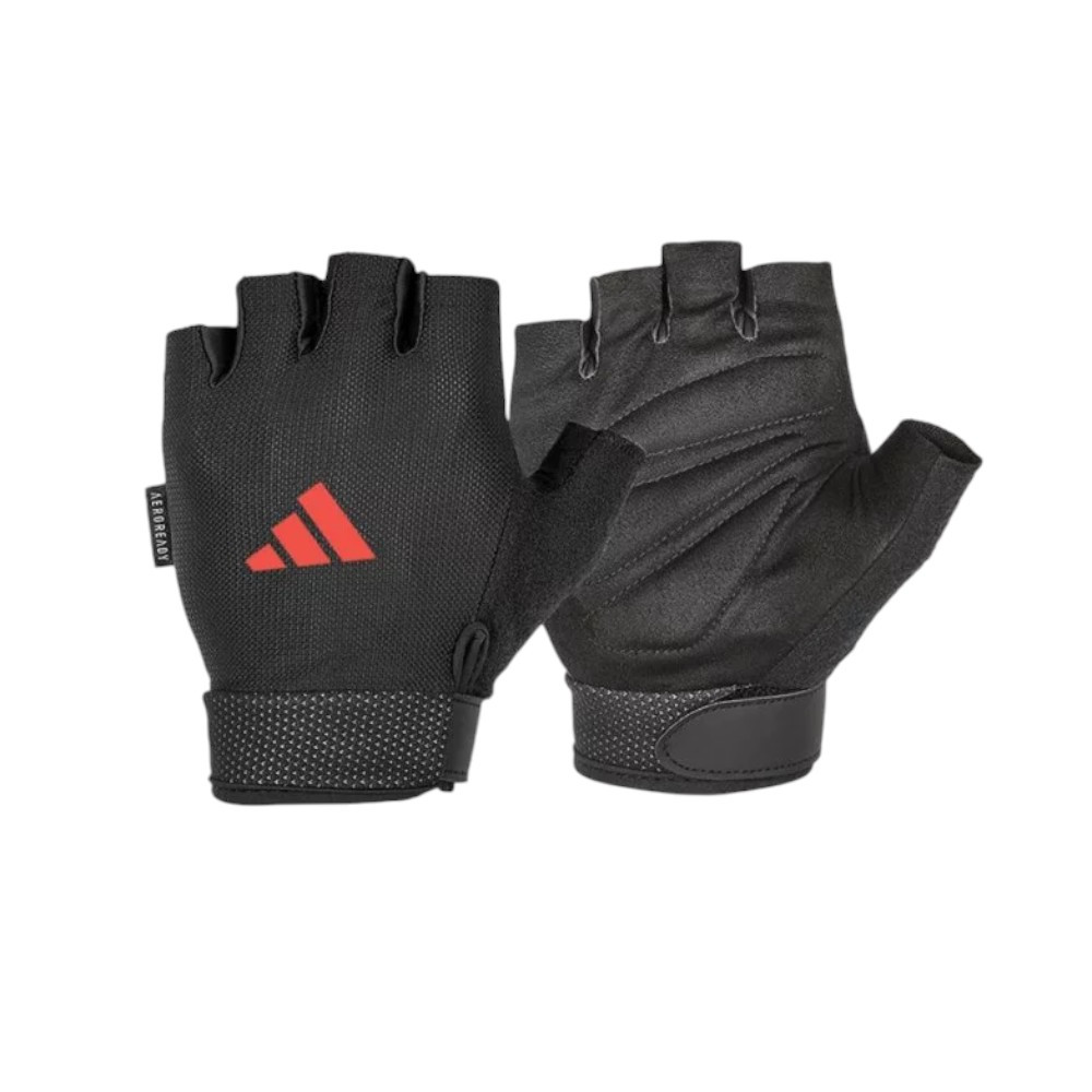 Imagen GUANTES ADIDAS ESSENTIAL ADJUSTABLE AEROREADY NEGRO ROJO ADGB-1241-NL FITNESS TRAINING