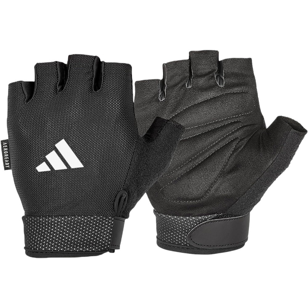Imagen GUANTES ADIDAS ESSENTIAL ADJUSTABLE AEROREADY NEGRO BLANCAS ADGB-1242-NL  FITNESS TRAINING