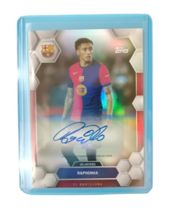 miniatura Raphinha Autógrafo Original Barcelona Fan Set 2024 2025 Topps 2