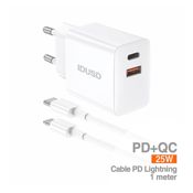 miniatura Cargador USB-C 25W PD+QC con Cable Lightning | Alta Velocidad y Seguridad