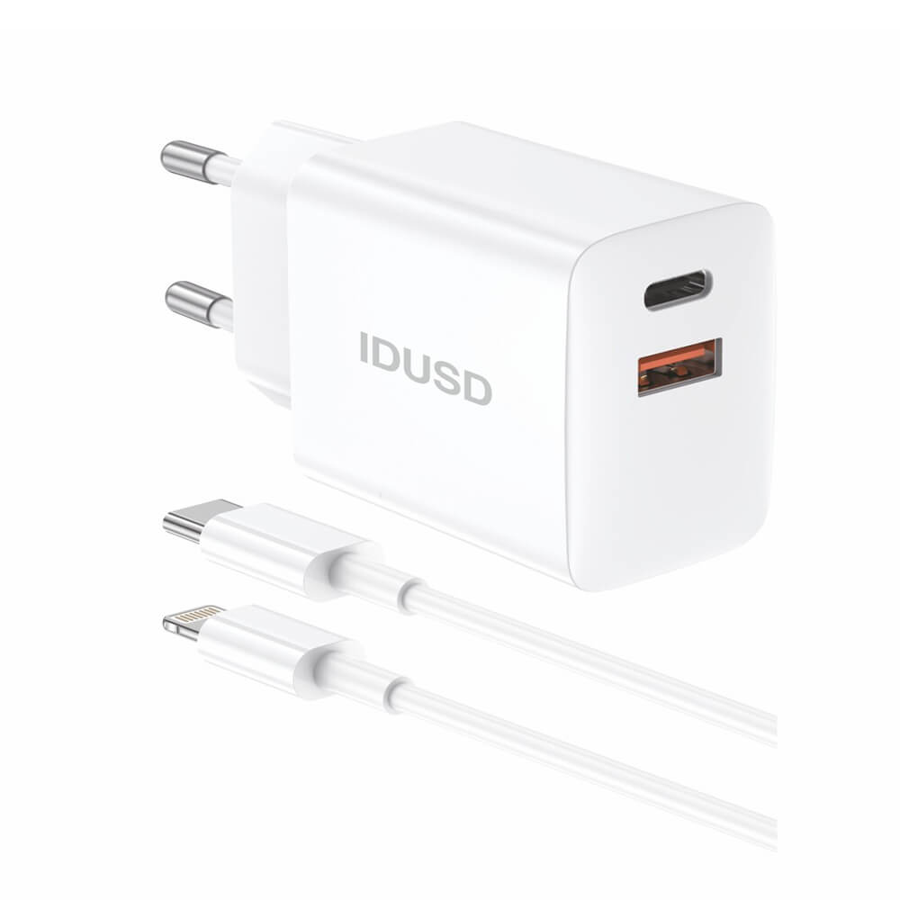 Cargador USB-C 25W PD+QC con Cable Lightning -  Alta Velocidad y Seguridad