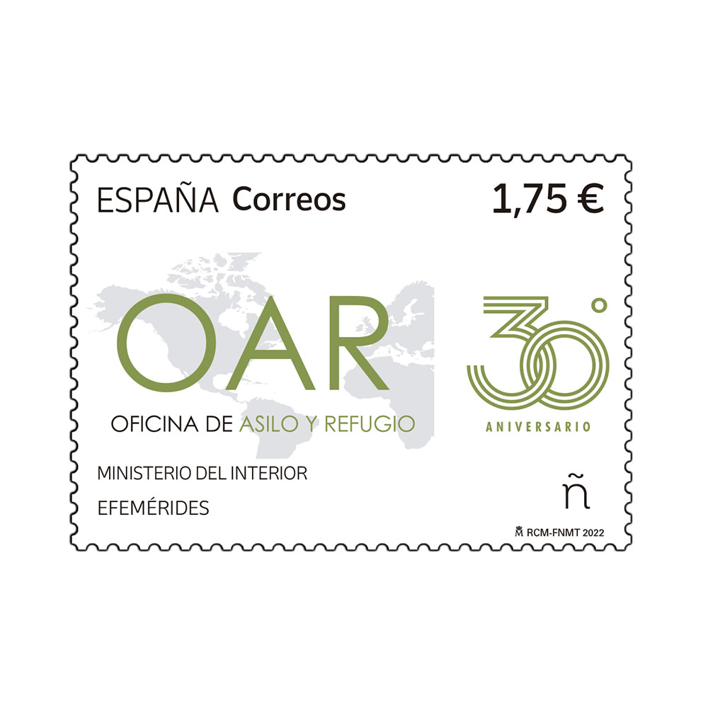 Sello 30 años oficina de asilo refugio
