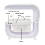 miniatura Altavoz Lampara con carga inalámbrica forma de G