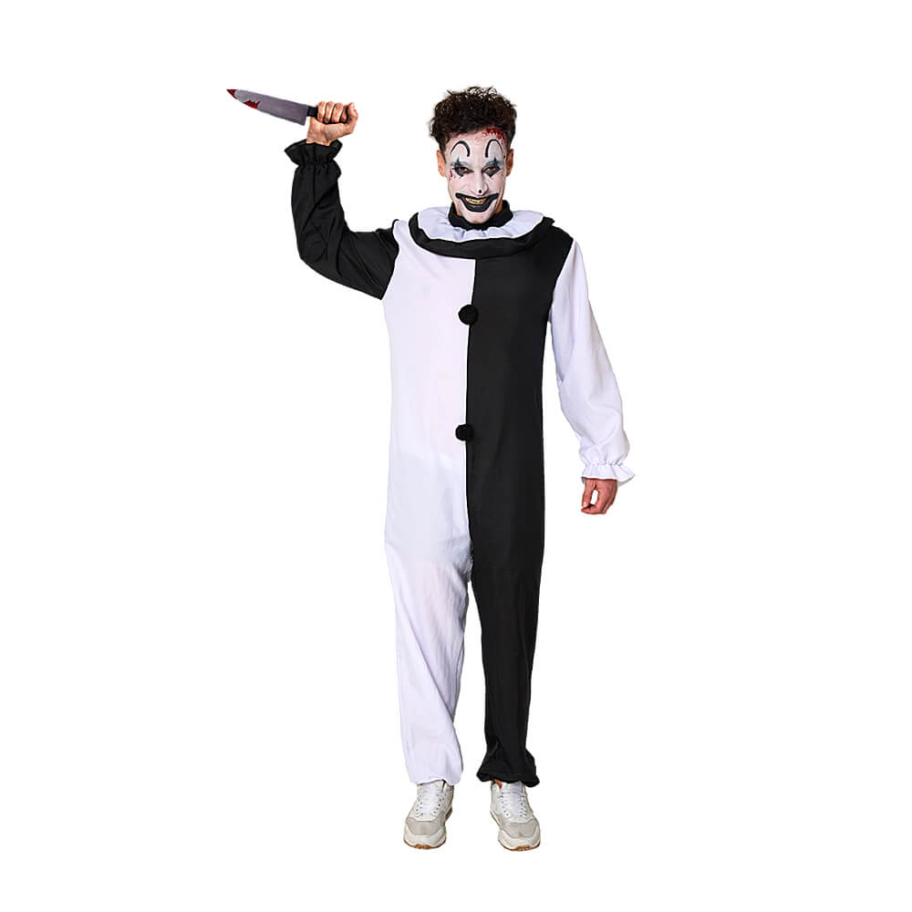 Disfraz Payaso Asesino Blanco y Negro Adulto