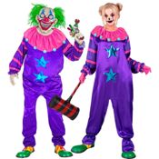miniatura Disfraz de Payaso de Terror del Espacio Morado Adulto 2