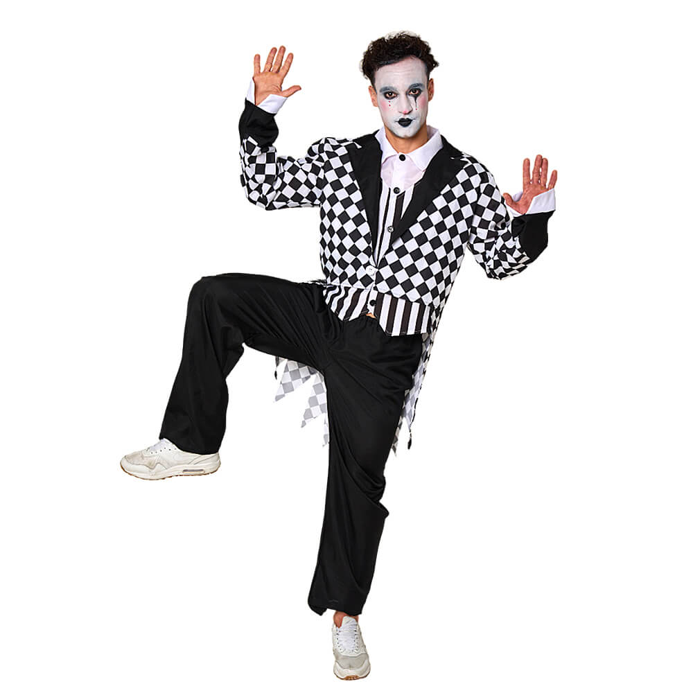 Disfraz de Arlequín Blanco y Negro Adulto 1