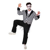 miniatura Disfraz de Arlequín Blanco y Negro Adulto 1