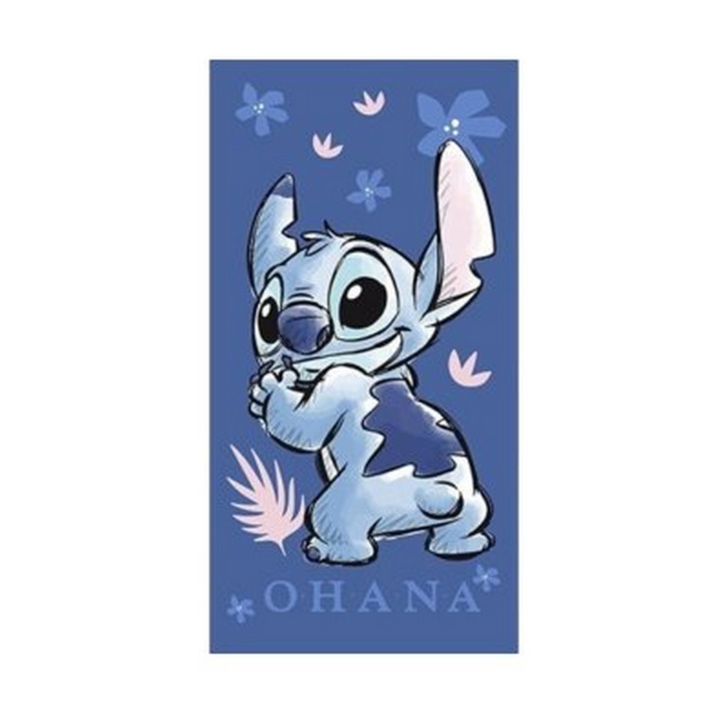 Toalla Playa o Piscina Microfibra Disney Lilo y Stitch Ohana 140x70cm