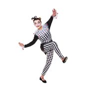 miniatura Disfraz de Arlequín Blanco y Negro Mujer Adulto 1