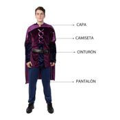 miniatura Disfraz Príncipe Lila Vintage Hombre Adulto 5