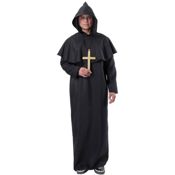 miniatura Disfraz Monje Sacerdote Túnica Negra Adulto 1
