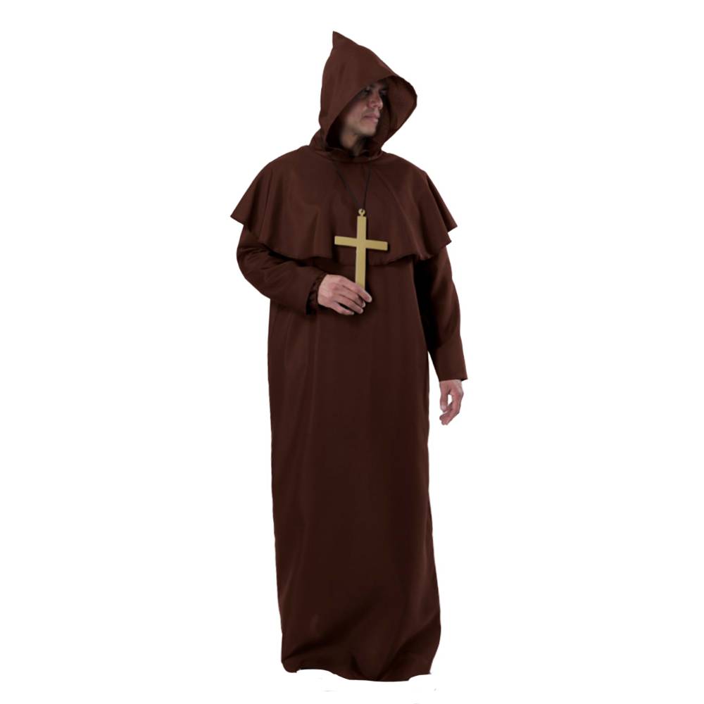 Disfraz Monje Sacerdote Túnica Marrón Adulto 1