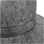 miniatura Sombrero Fedora Sintético Negro Desgastado Unisex Adulto 6