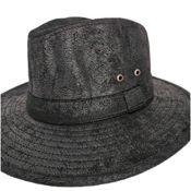 miniatura Sombrero Fedora Sintético Negro Desgastado Unisex Adulto 5