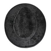 miniatura Sombrero Fedora Sintético Negro Desgastado Unisex Adulto 4