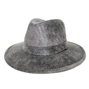 miniatura Sombrero Fedora Sintético Gris Desgastado Unisex Adulto 7
