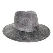 miniatura Sombrero Fedora Sintético Gris Desgastado Unisex Adulto 3