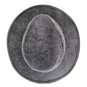 miniatura Sombrero Fedora Sintético Gris Desgastado Unisex Adulto 6