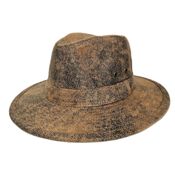 miniatura Sombrero Fedora Sintético Beige Desgastado Unisex Adulto 7