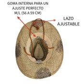 miniatura Sombrero Paja Natural Unisex Estampado Serpiente 06