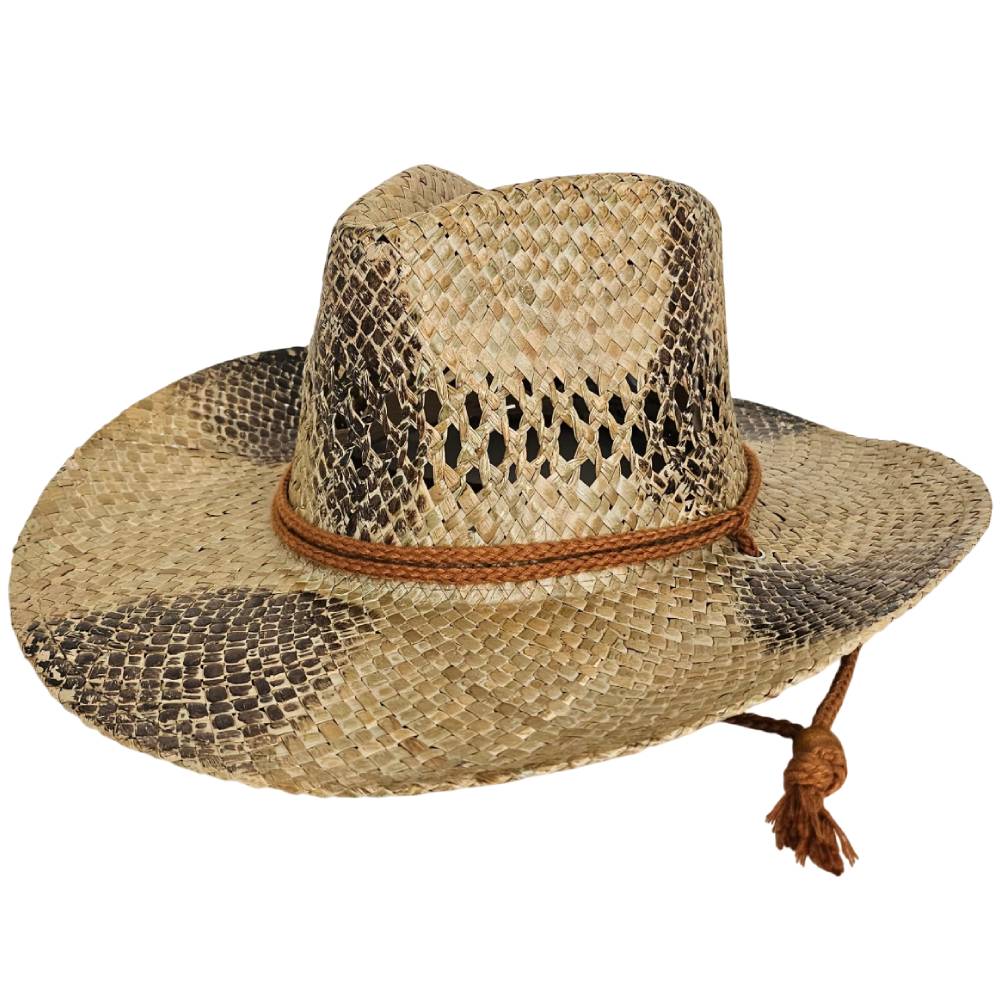 Sombrero Paja Natural Unisex Estampado Serpiente 01