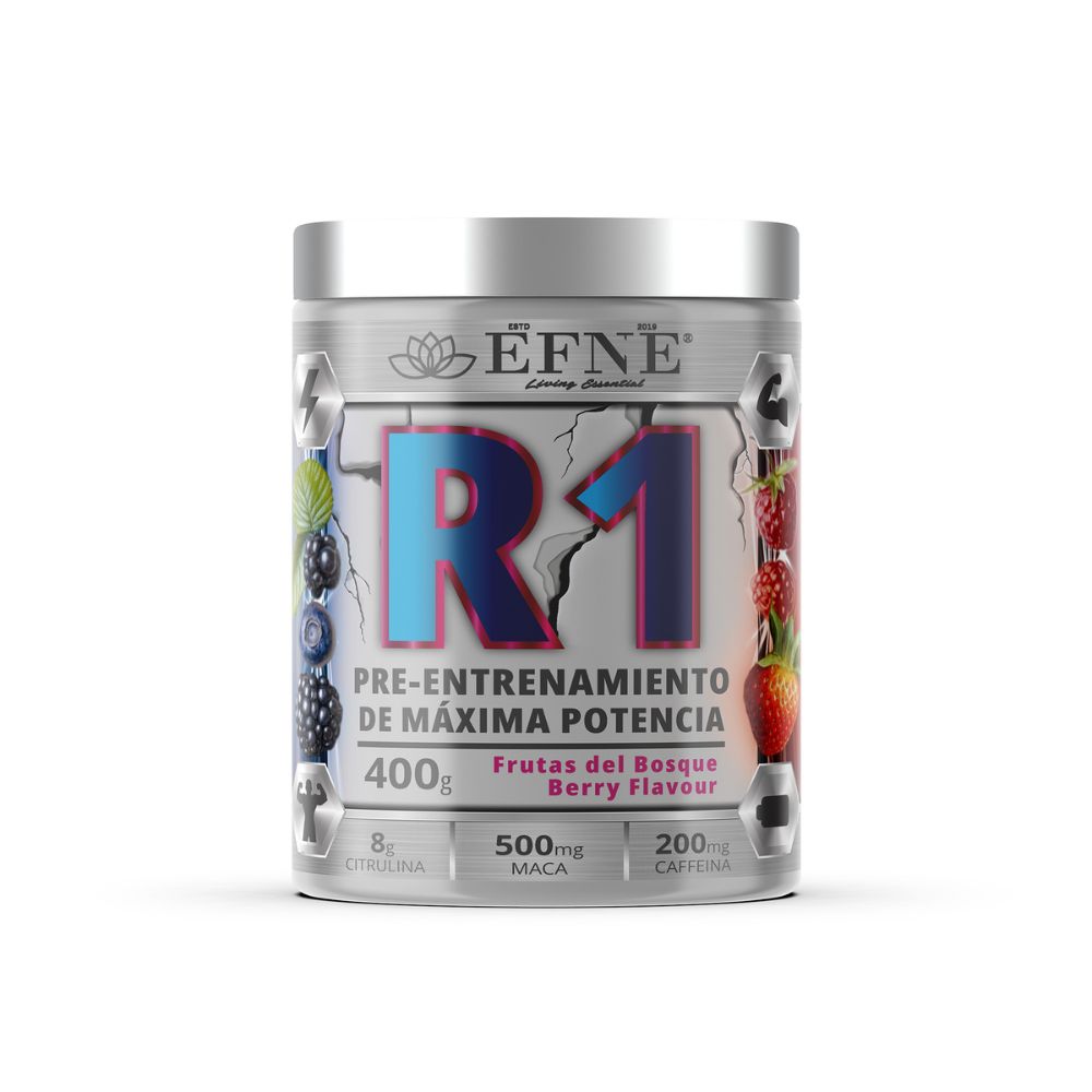 EFNE R1 Pre-entreno Máxima Potencia Sabor Frutas Del Bosque 400g 1