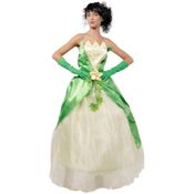 miniatura Disfraz Princesa Rana Tiana Vestido Verde Reina Hada Adulto 1