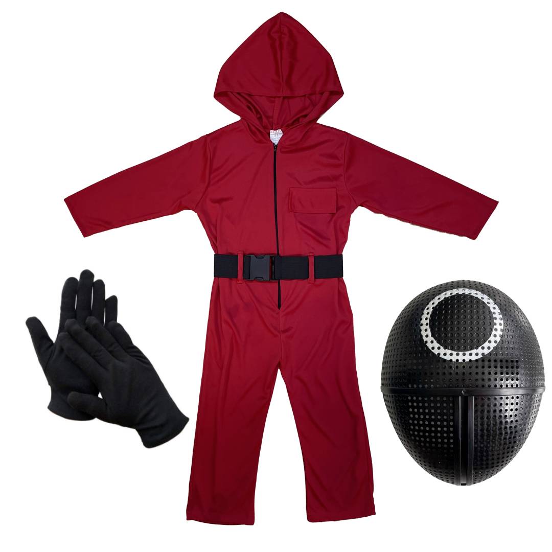 Disfraz Mono Rojo Soldado con Máscara Círculo de El Juego del Calamar Adulto 1