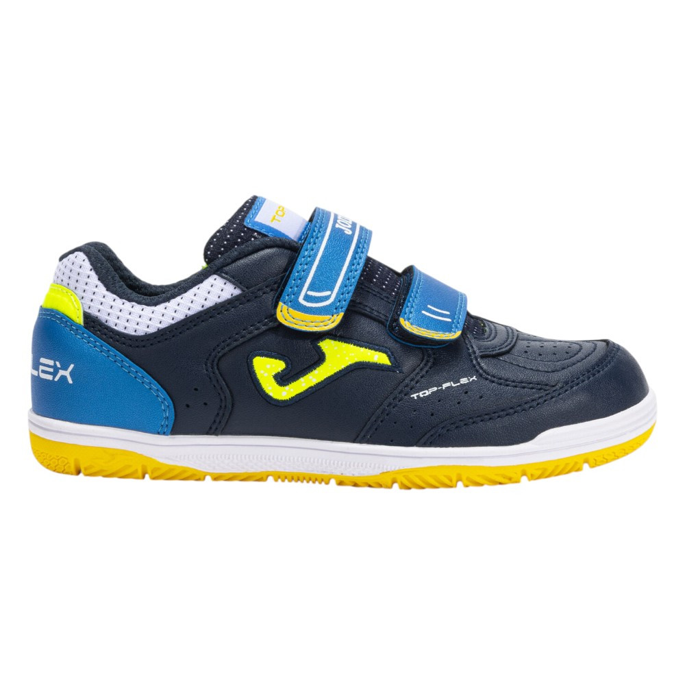 Imagen ZAPATILLAS JOMA TOP FLEX JR 2503 AZUL MARINO AMARILLO TPJW2503INV INDOOR FUTBOL SALA NIÑOS
