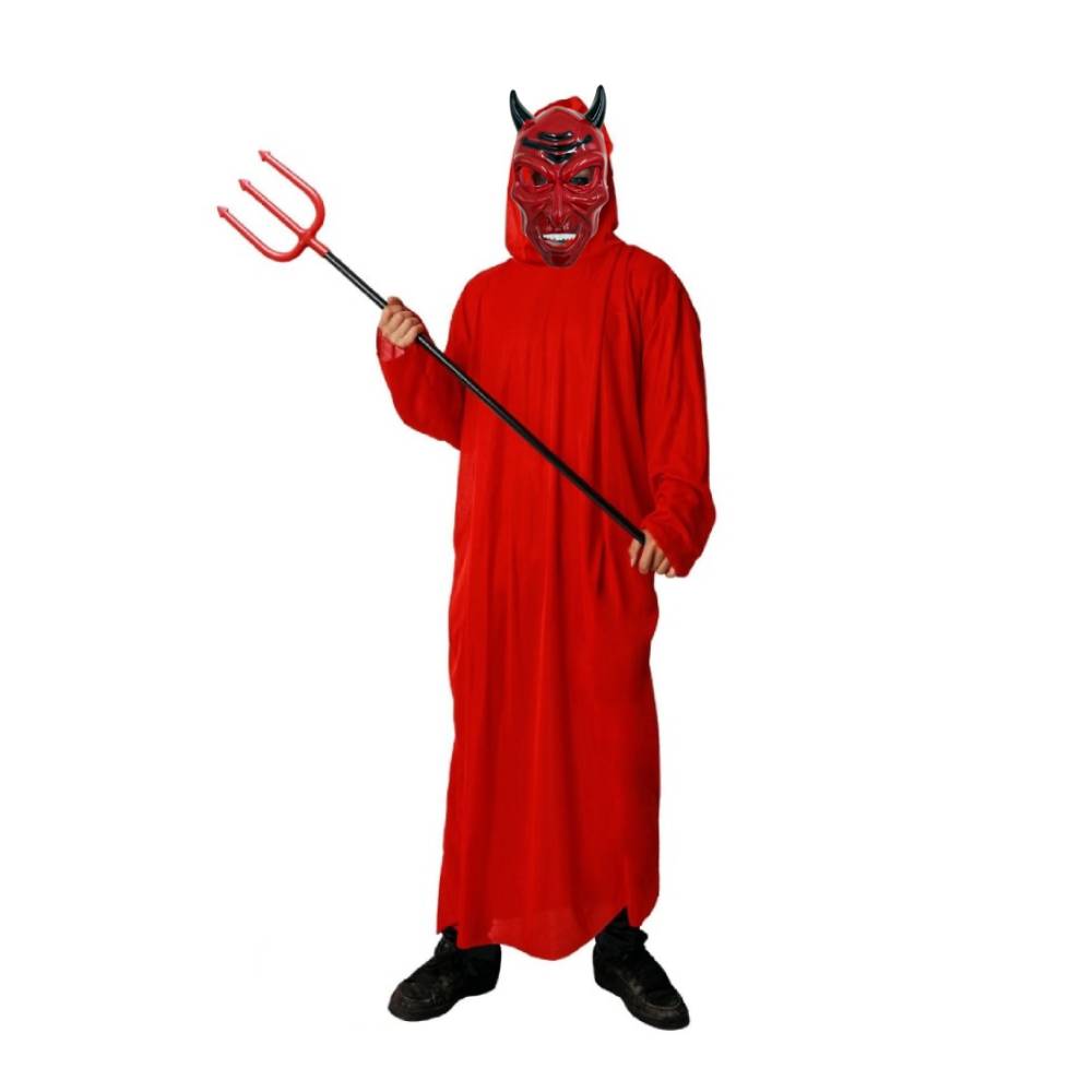 Disfraz Diablo Túnica Roja con Máscara y Tridente Adulto 1