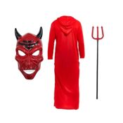 miniatura Disfraz Diablo Túnica Roja con Máscara y Tridente Adulto 5