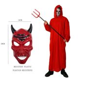 miniatura Disfraz Diablo Túnica Roja con Máscara y Tridente Adulto 3