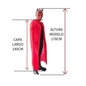 miniatura Disfraz Diablo Capa Roja Terciopelo con Máscara y Tridente Adulto 7