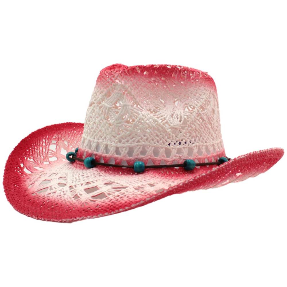 Sombrero Paja Blanco y Rojo