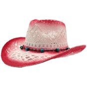 miniatura Sombrero Paja Blanco y Rojo